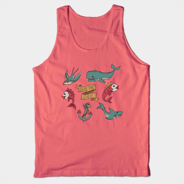 Seas the Day Tattoo Tank Top by latheandquill